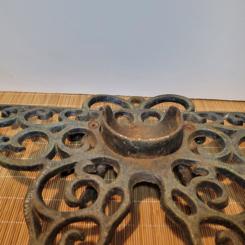Cast Iron Garden Butterfly Candle Holder Wall Sconce Or Tabletop - Picture 8 of 14